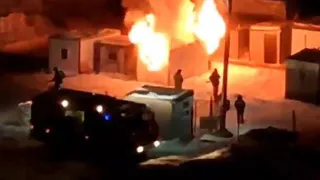 В Магнитогорске вспыхнул строительный вагончик на территории будущей школы